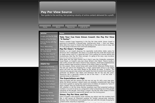 payperviewsource.com site used Black Glass