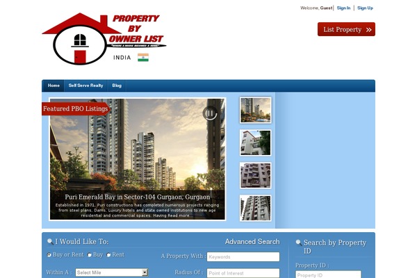 pbolist.co.in site used RealEstate