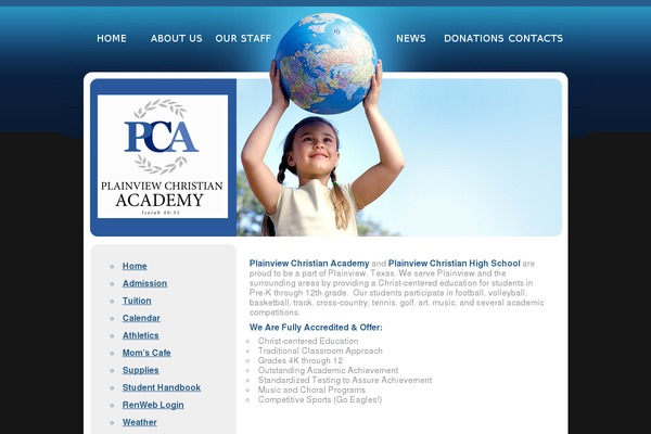 Pca theme site design template sample