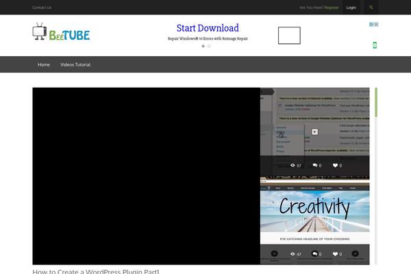 BeeTube theme site design template sample