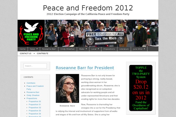 peaceandfreedom2012.org site used Magazine Basic Child