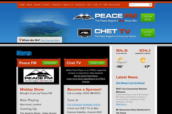 peacefm.ca site used Peacefm