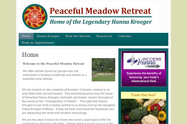 peacefulmeadow.com site used Mantra