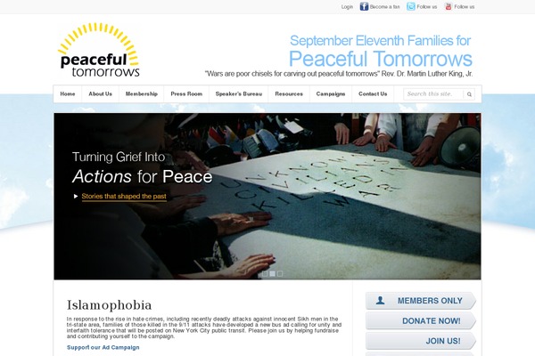 peacefultomorrows.org site used Peacefultomorrows