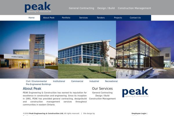 Peak theme site design template sample