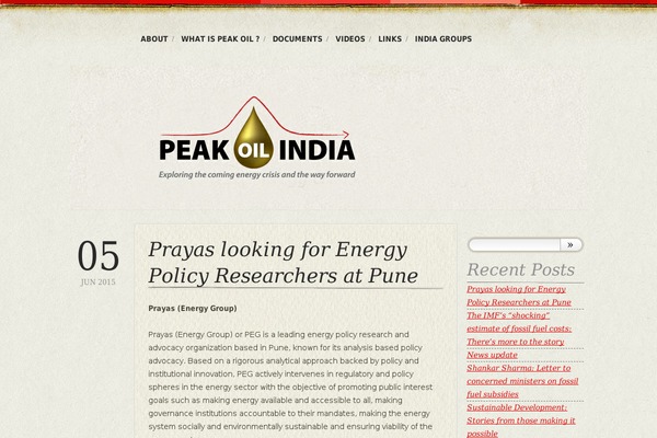 peakoilindia.org site used Bold-life-wpcom