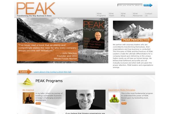 Peak theme site design template sample