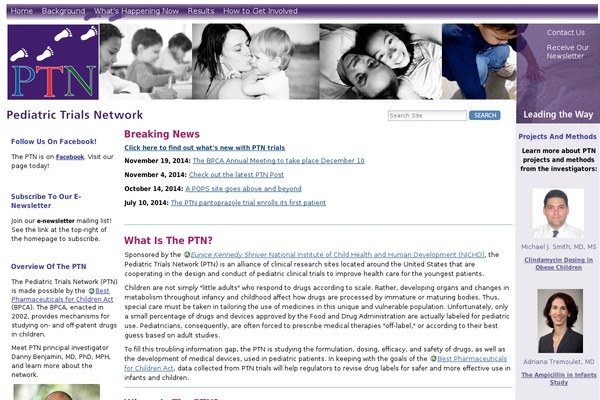 pediatrictrials.org site used Ptn_site_rev