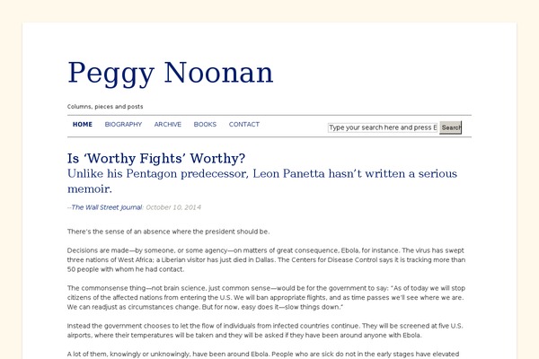 peggynoonan.com site used P