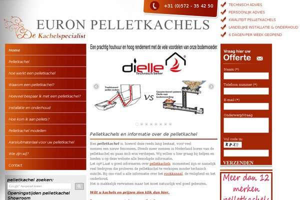 pelletkachels.nl site used Pelletkachels