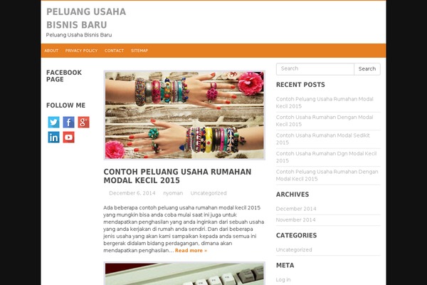 peluangusahabisnisbaru.com site used Ahadsense-themes-1.6