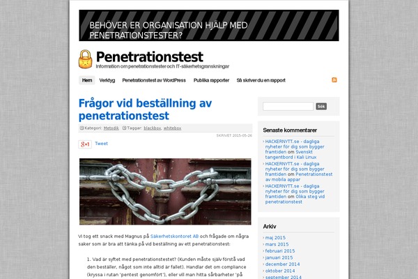 penetrationstest.se site used Penetrationstest