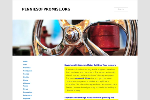 penniesofpromise.org site used Twentyeleven_sb_left