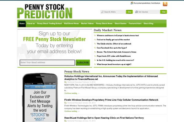 pennystockprediction.com site used Wallstreetprofits