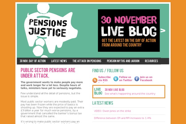 pensionsjustice.org.uk site used Pensionsjustice
