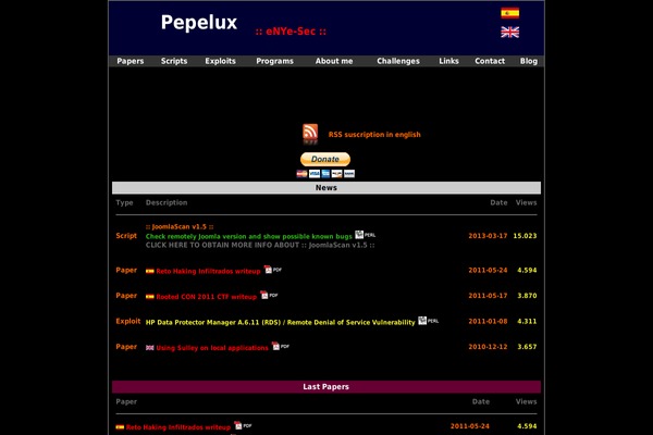 pepelux.org site used Dark-relief