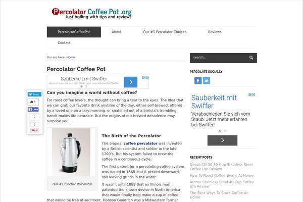 percolatorcoffeepot.org site used Calibrefx Framework