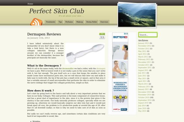 perfectskinclub.com site used Grace_theme