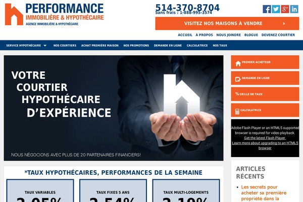 performancehypothecaire.ca site used Realia