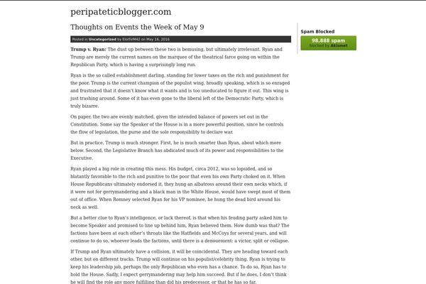 peripateticblogger.com site used Journalist-13