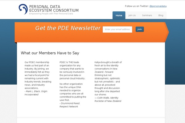 personaldataecosystem.org site used Pde