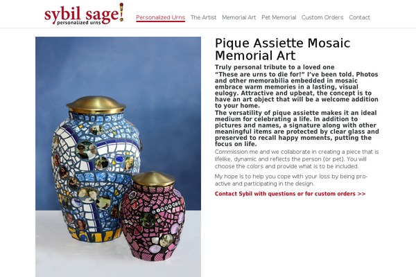 personalized-urns.com site used Sybil-sage-urn