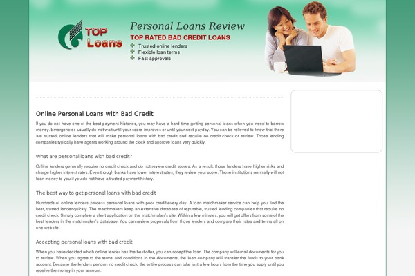 personalloansbadcreditreview.com site used Afftheme
