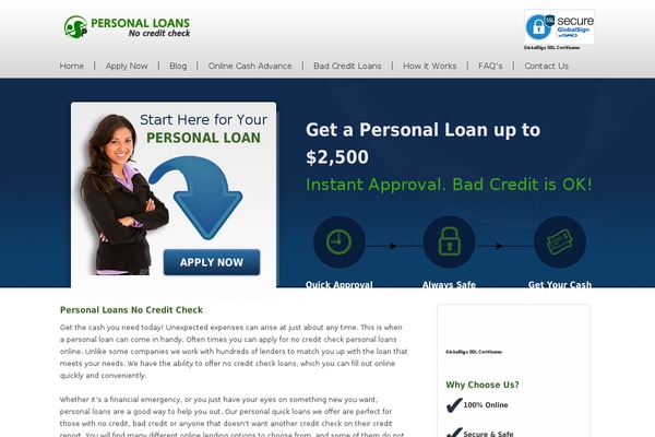 personalloansnocreditcheck.org site used Personalloans
