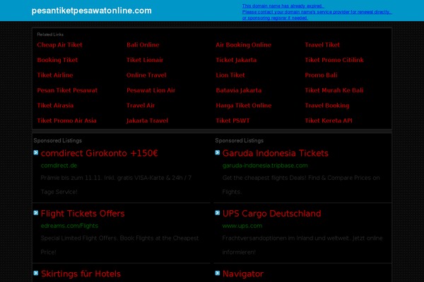 pesantiketpesawatonline.com site used Gaweandewe