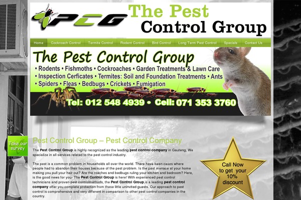 pestcontrolgroup.co.za site used Clean Style One