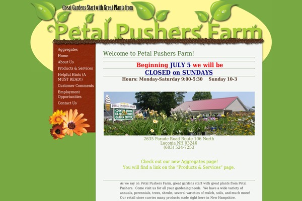 petalpushersfarm.com site used Webby-green-10