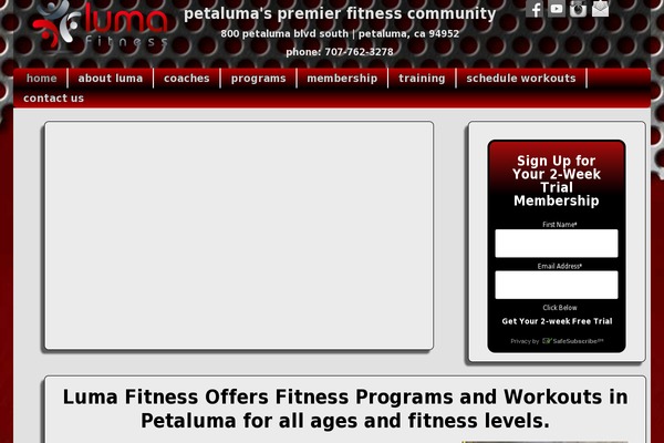 petalumaworkout.com site used Luma-fitness