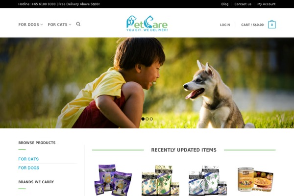 PetCare website example screenshot