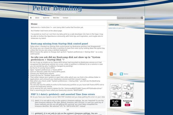 peterbending.com site used Purplepanda