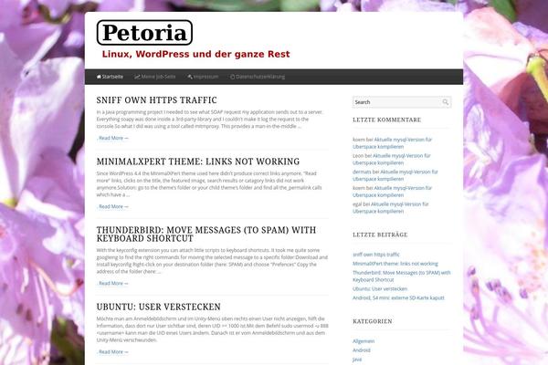 petoria.de site used Minimalxpert