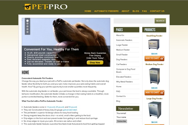 petprofeeders.com site used Petpro