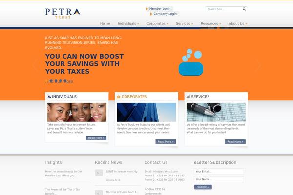 Petra theme site design template sample