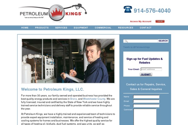 Petroleum website example screenshot