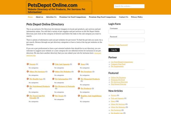 petsdepotonline.com site used Pdotheme