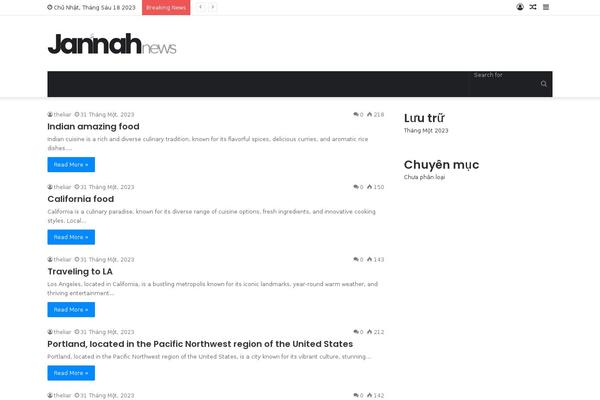 Jannah theme site design template sample