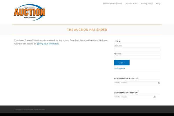 pgauction.com site used Auction