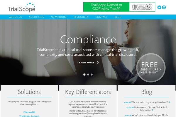 pharmacm.com site used Trialscope2015