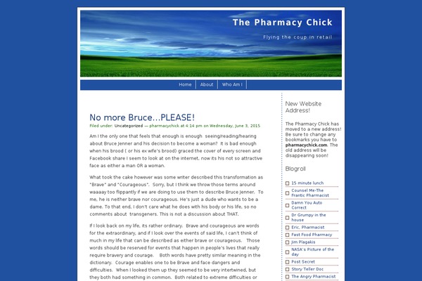 pharmacychick.com site used Bluehorizonw