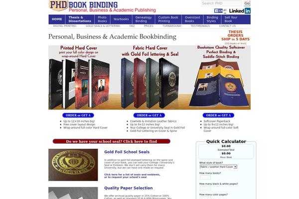 phdbookbinding.com site used Storefront-phd