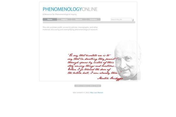 phenomenology theme websites examples