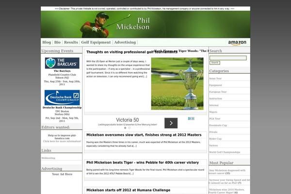 Golf theme site design template sample
