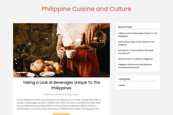philippinecuisine.net site used Modern Storytelling