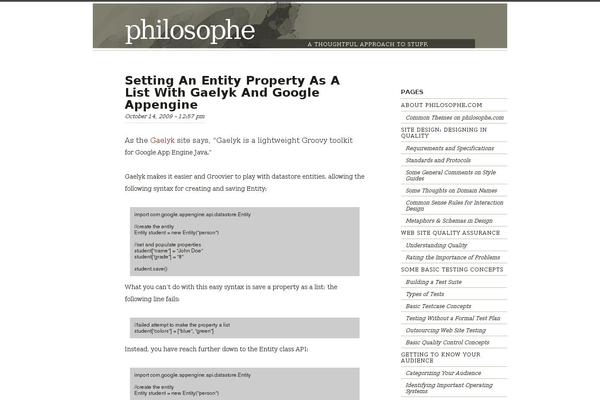 philosophe.com site used Essay