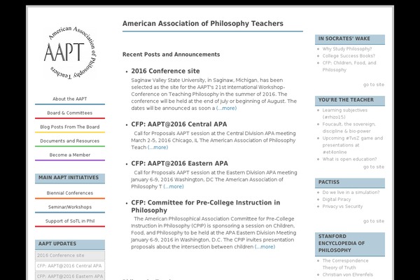 philosophyteachers.org site used Aapttheme-10-19