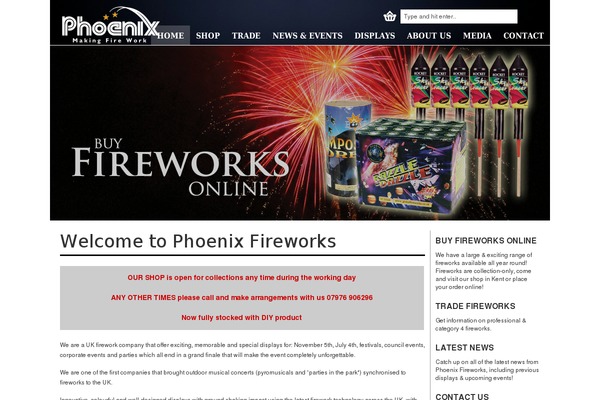 phoenixfireworks.co.uk site used Mito